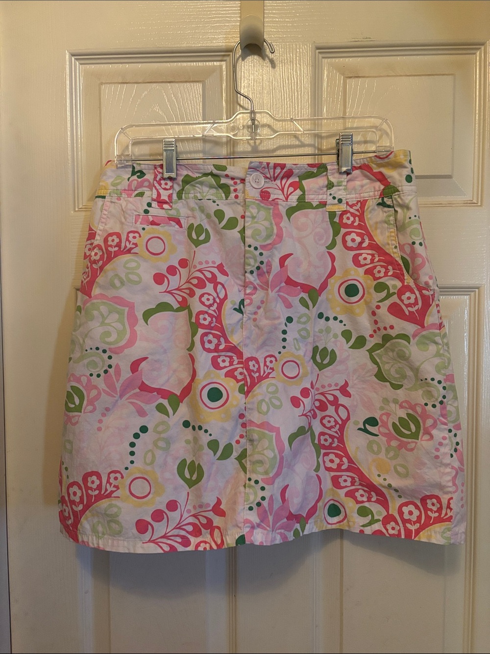 White Stag Stretch Printed A-Line Women's Skirt in Pink and Green